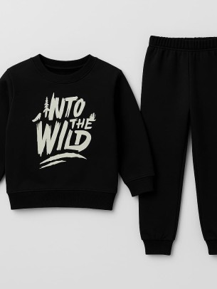 Παιδικό Σετ Φόρμα Φλις Για  Αγόρι 3-6 Χρονών Μαύρο