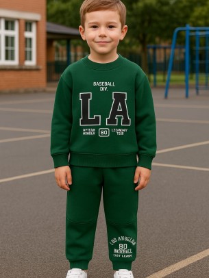 Παιδικό Σετ Φόρμα  Με Φλίς  Για Αγόρι 4-7  Χρονών Πετρόλ 