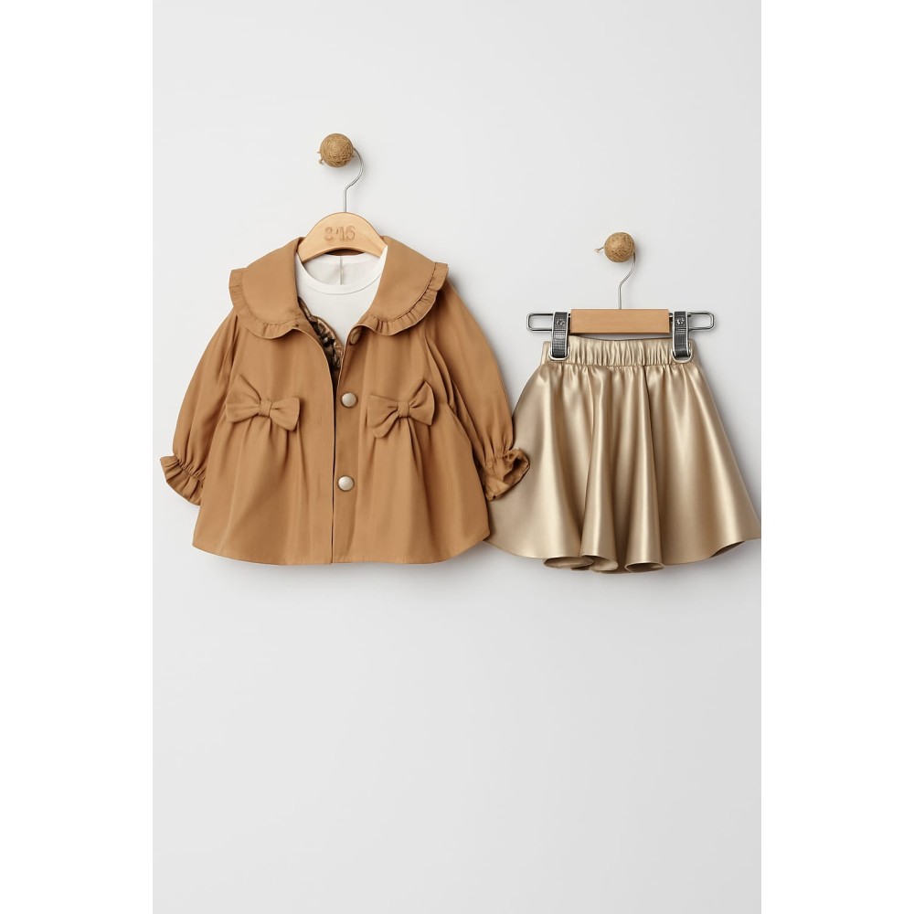 Βρεφικό Σετ Για Κορίτσι 9-24 Μηνών Καφέ