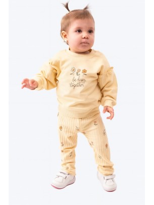 Βρεφικό Σετ Φόρμα Για Κορίτσι 6-24 Μηνών Ανοιχτό Κίτρινο