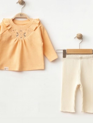 Βρεφικό Σετ Για Κορίτσι 3-24 Μηνών Σομόν