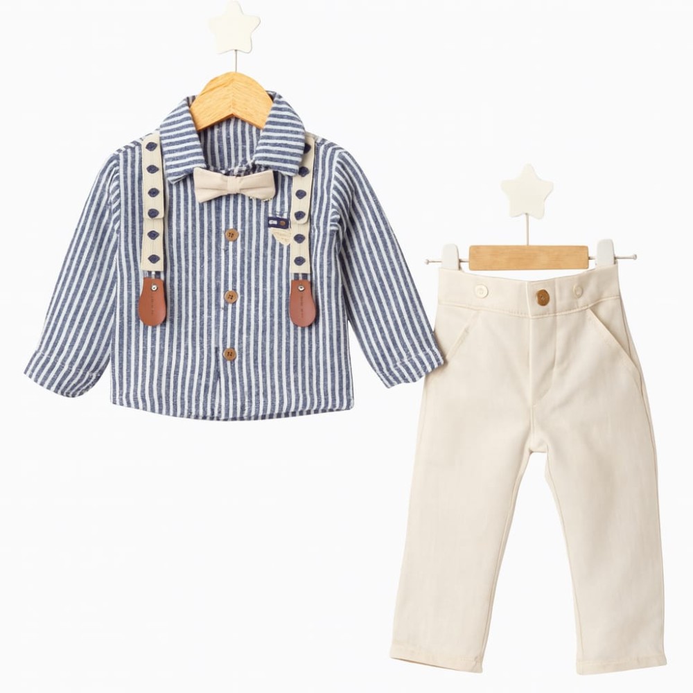 Βρεφικό Σετ Για Αγόρι 1-4 Χρονών Μπλε- Εκρού
