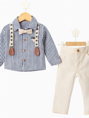 Βρεφικό Σετ Για Αγόρι 1-4 Χρονών Μπλε- Εκρού