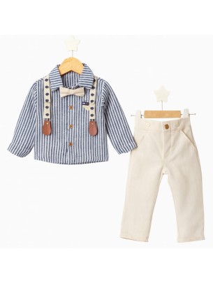 Βρεφικό Σετ Για Αγόρι 1-4 Χρονών Μπλε- Εκρού