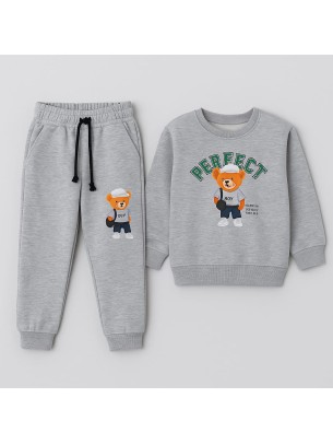 Παιδικό Σετ Φόρμα Για Αγόρι 5-10 Χρονών Γκρι 