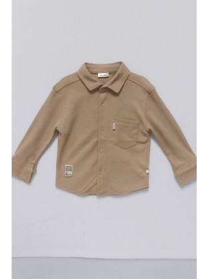 Παιδικό Πουκάμισο Για Αγόρι 5-12 Χρονών Καφε