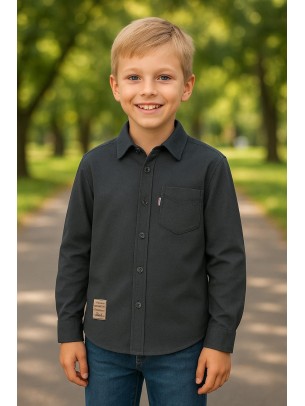 Παιδικό Πουκάμισο Για Αγόρι 3-12 Χρονών Ανθρακί