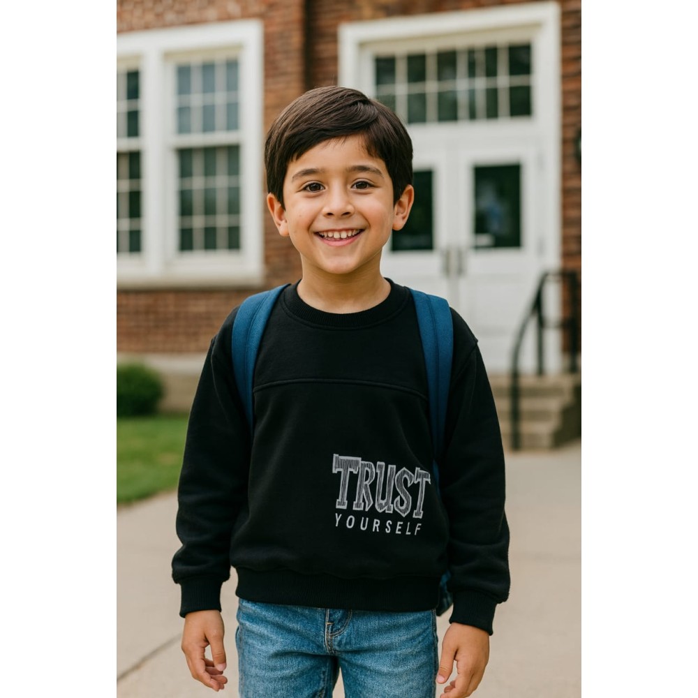 Παιδικό Φούτερ Για Αγόρι 3-12 Χρονών Μαύρο