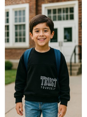 Παιδικό Φούτερ Για Αγόρι 3-12 Χρονών Μαύρο