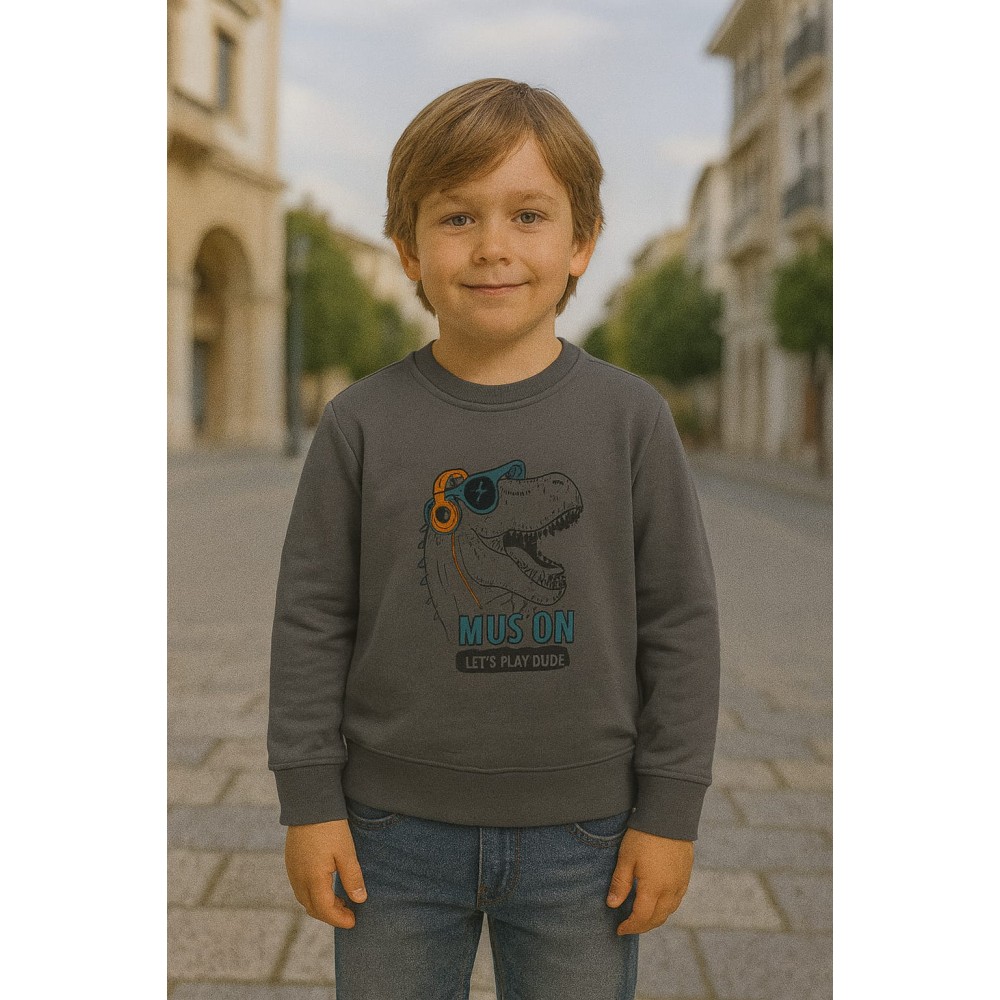 Παιδικό Φούτερ 5-8 Χρονών Ανθρακι 