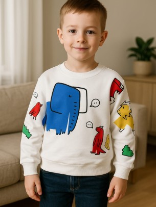 Παιδικό Φούτερ Για Αγόρι 3-7 Χρονών Λεύκο