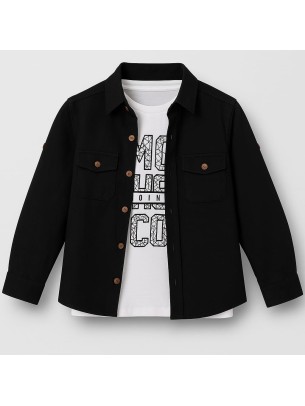 Παιδικό Σετ Πουκάμισο Για Αγόρι  6-9 Χρονών Μαύρο
