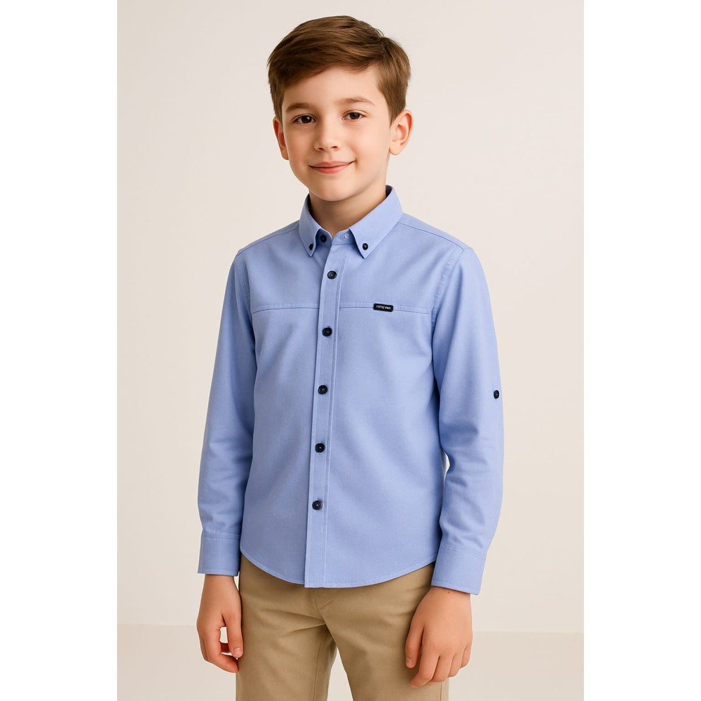 Παιδικό Πουκάμισο Για Αγόρι 6-9 Χρονών Μπλε