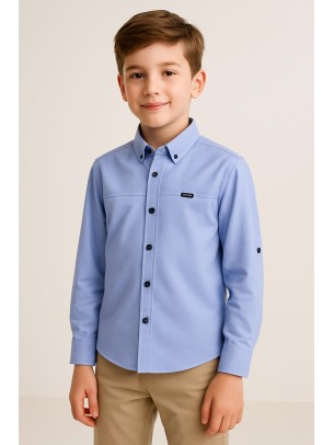 Παιδικό Πουκάμισο Για Αγόρι 6-9 Χρονών Μπλε