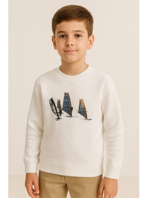 Παιδικό Φούτερ Για Αγόρι 9-12 Χρονών Λευκό