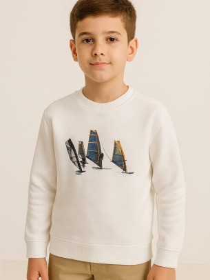 Παιδικό Φούτερ Για Αγόρι 9-12 Χρονών Λευκό