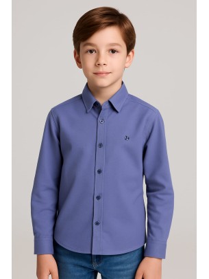 Παιδικό Πουκάμισο Για Αγόρι 6-11 Χρονών Μπλε