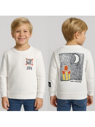 Παιδικό Φούτερ με Φλίς  Για Αγόρι 4-8 Χρονών Λευκό