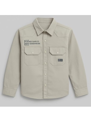 Παιδικό Πουκάμισο Για Αγόρι 5-10 Χρονών Μπεζ