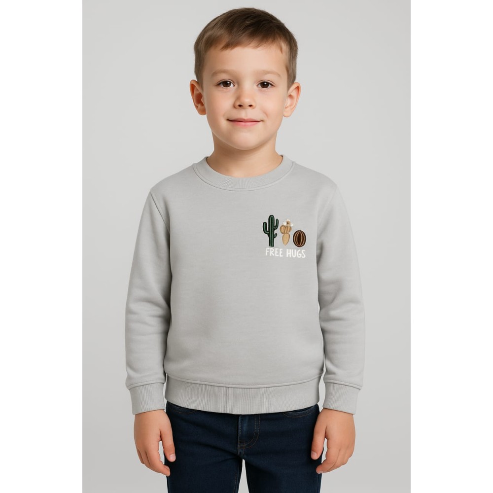 Παιδικό Φούτερ με Φλίς  Για Αγόρι 5-9 Χρονών Μπεζ