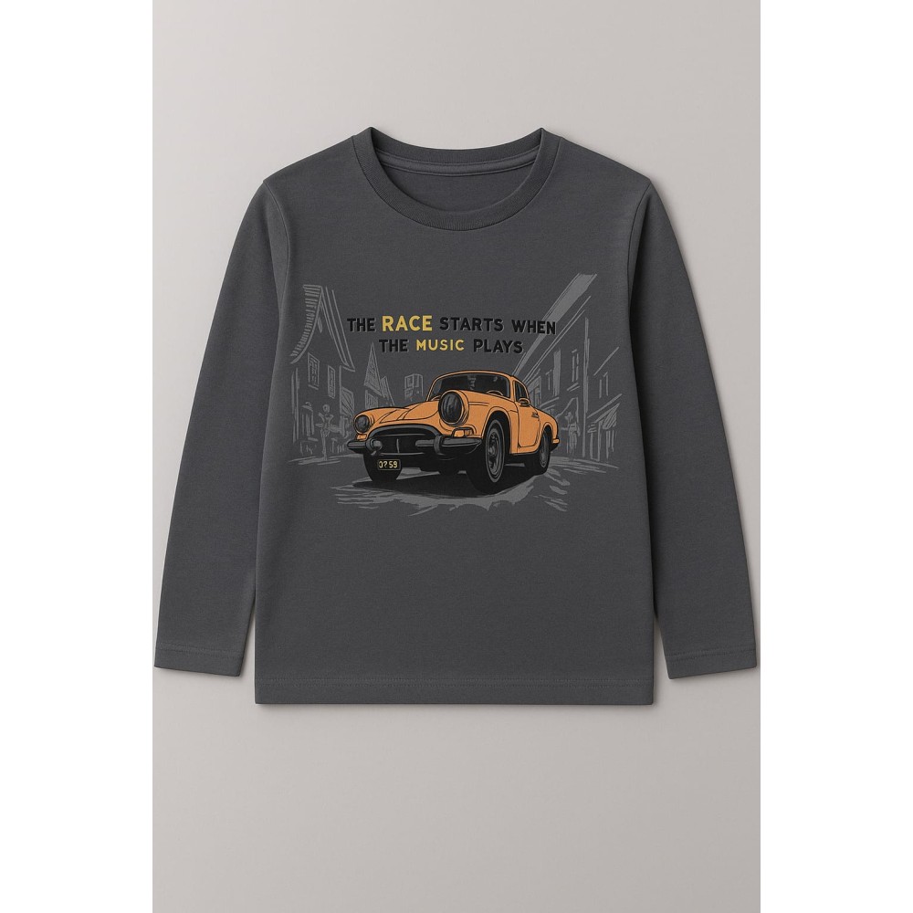 Παιδική Μπλούζα Για Αγόρι 10-13 Χρονών Ανθρακί 