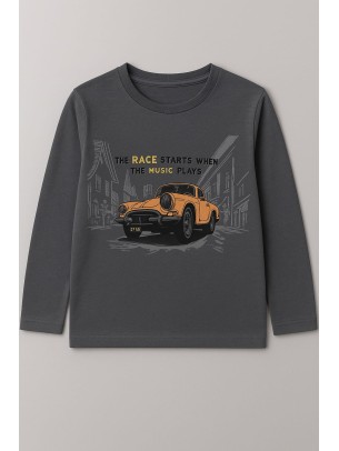 Παιδική Μπλούζα Για Αγόρι 10-13 Χρονών Ανθρακί 