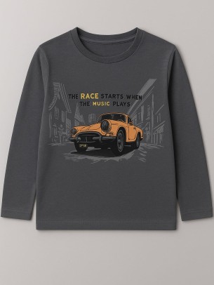 Παιδική Μπλούζα Για Αγόρι 10-13 Χρονών Ανθρακί 