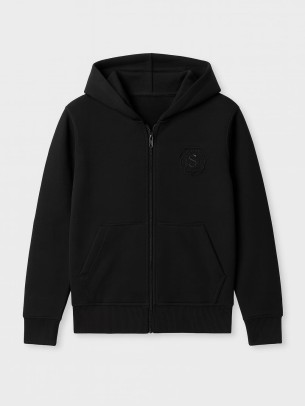 Παιδική Ζακέτα Φούτερ Για Αγόρι 10-13 Χρονών Μαύρο