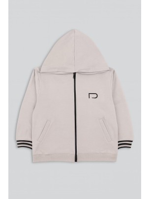 Παιδική Ζακέτα Φούτερ Για Αγόρι 10-13 Χρονών Χρώμα Πετρας