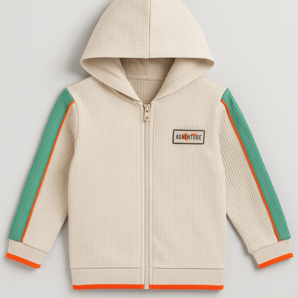 Παιδική Ζακέτα Φούτερ Για Αγόρι 2-5 Χρονών Χρώμα Πέτρας