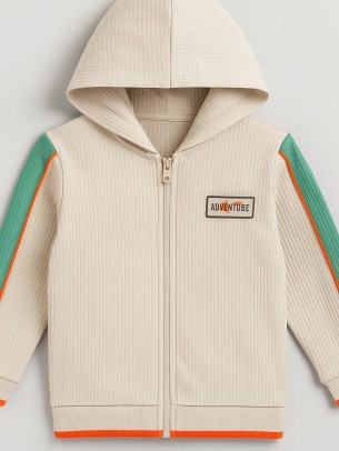 Παιδική Ζακέτα Φούτερ Για Αγόρι 2-5 Χρονών Χρώμα Πέτρας