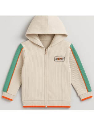 Παιδική Ζακέτα Φούτερ Για Αγόρι 2-5 Χρονών Χρώμα Πέτρας