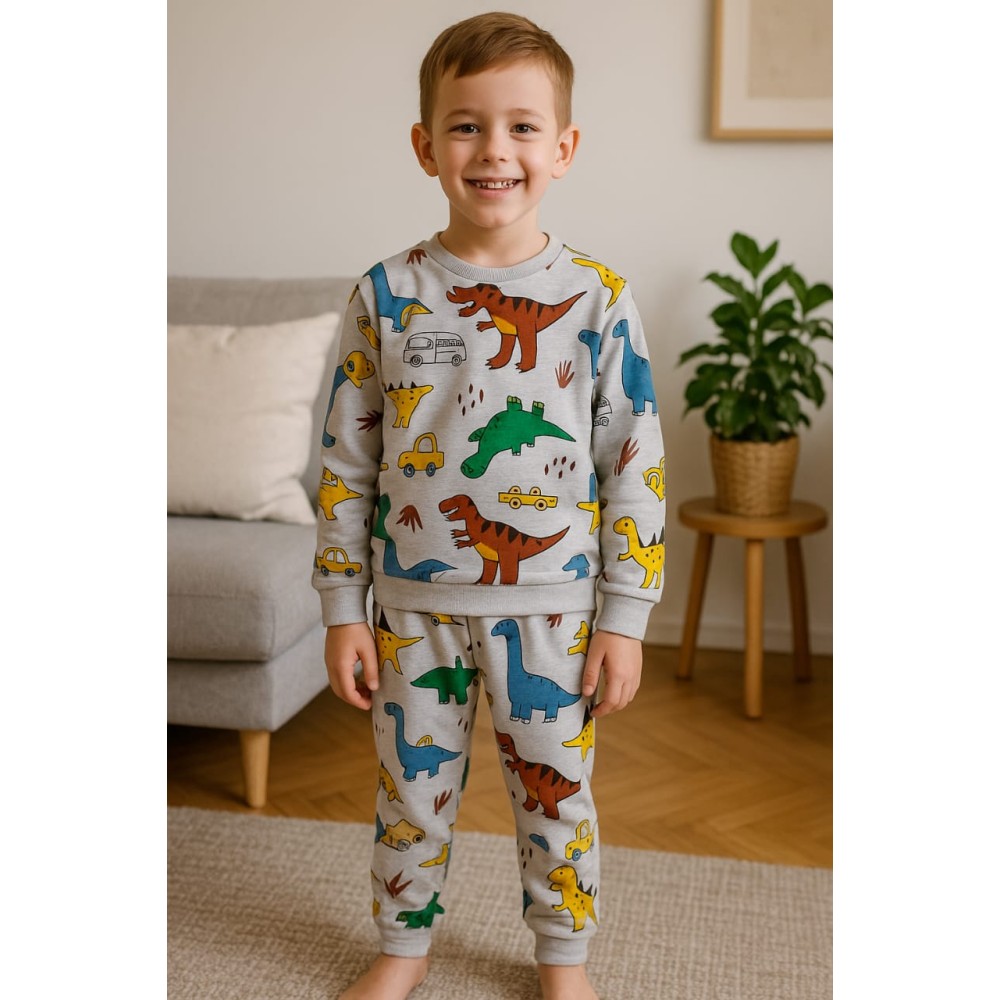 Παιδικό Σετ Πιτζάμα Για Αγόρι 7-10 Χρονών Γκρι