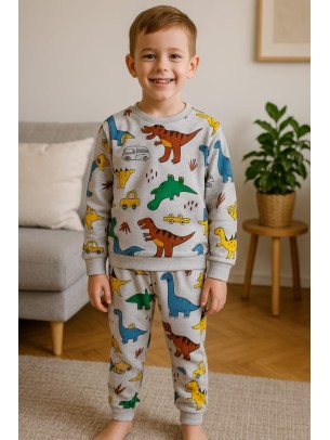 Παιδικό Σετ Πιτζάμα Για Αγόρι 7-10 Χρονών Γκρι