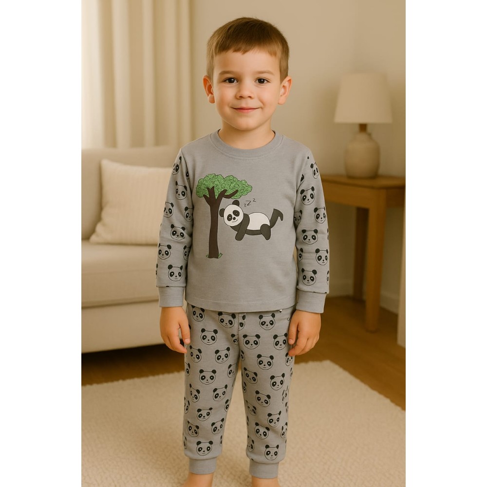 Παιδικό Σετ Πιτζάμα Για Αγόρι 4-7 Χρονών Γκρι