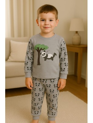 Παιδικό Σετ Πιτζάμα Για Αγόρι 4-7 Χρονών Γκρι