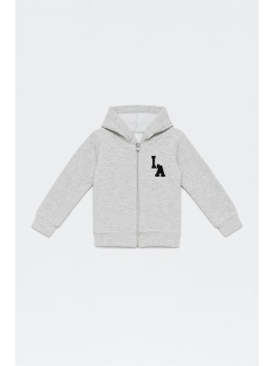 Παιδική Ζακέτα Φούτερ με Φλις  Για Αγόρι 5-8 Χρονών Γκρι Μελανζέ