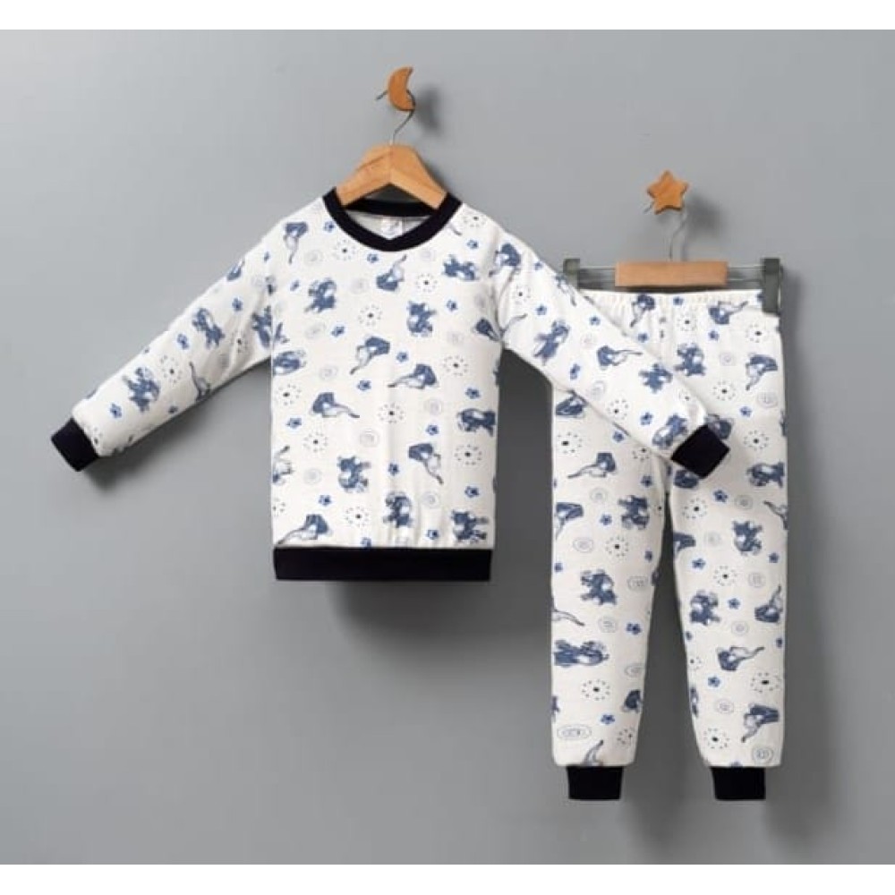 Παιδικό Σετ Πιτζάμα Για Αγόρι 4-9 Χρονών Λευκό