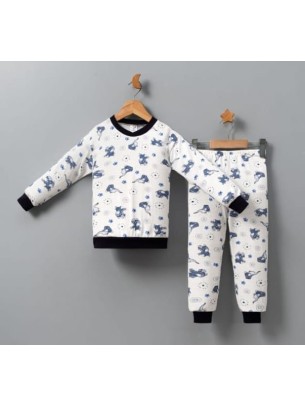 Παιδικό Σετ Πιτζάμα Για Αγόρι 4-9 Χρονών Λευκό