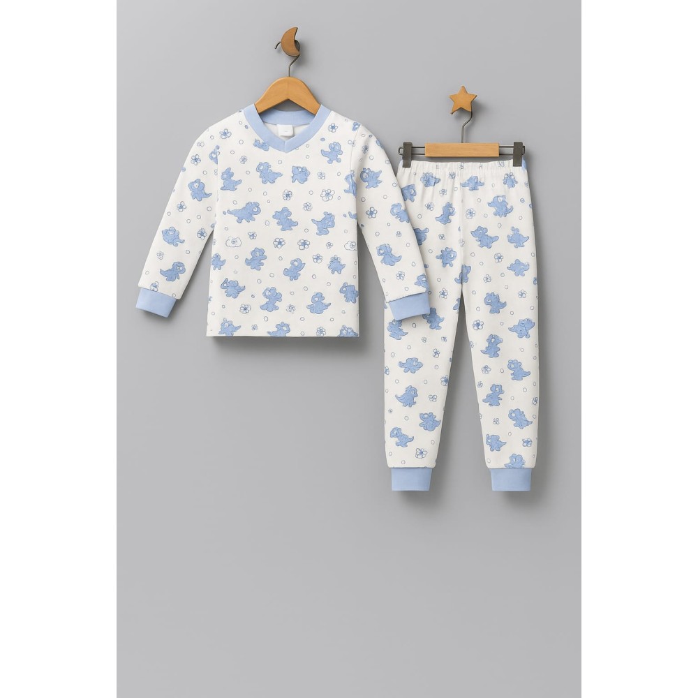 Παιδικό Σετ Πιτζάμα Για Αγόρι 4-7 Χρονών Λεύκο