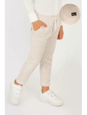 Παιδικό Παντελόνι Για Αγόρι 3-10 Χρονών Μπεζ - Εκρού