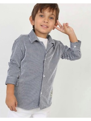 Παιδικό Πουκάμισο Για Αγόρι 3-10 Χρονών Μαύρο - Λευκό