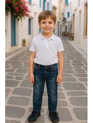 Παιδικό Παντελόνι Τζιν Για Αγόρι 3-11 Χρονών Μπλε