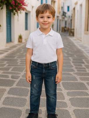 Παιδικό Παντελόνι Τζιν Για Αγόρι 3-11 Χρονών Μπλε