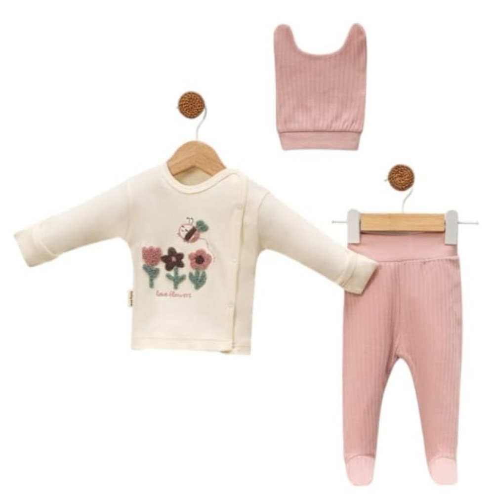 Σετ Νεογέννητο 3 Τμχ Για Κορίτσι  0-3 Μηνών Ροζ