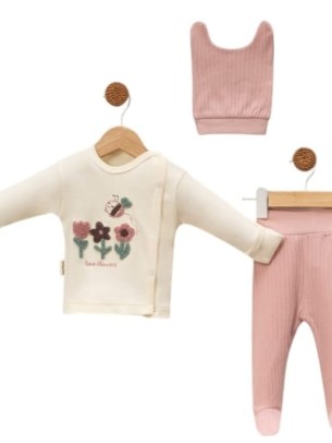 Σετ Νεογέννητο 3 Τμχ Για Κορίτσι  0-3 Μηνών Ροζ