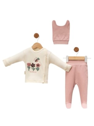 Σετ Νεογέννητο 3 Τμχ Για Κορίτσι  0-3 Μηνών Ροζ