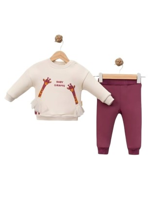 Βρεφικό Σετ Φόρμα με Φλις Για Κορίτσι 9-24 Μηνών Φούξια