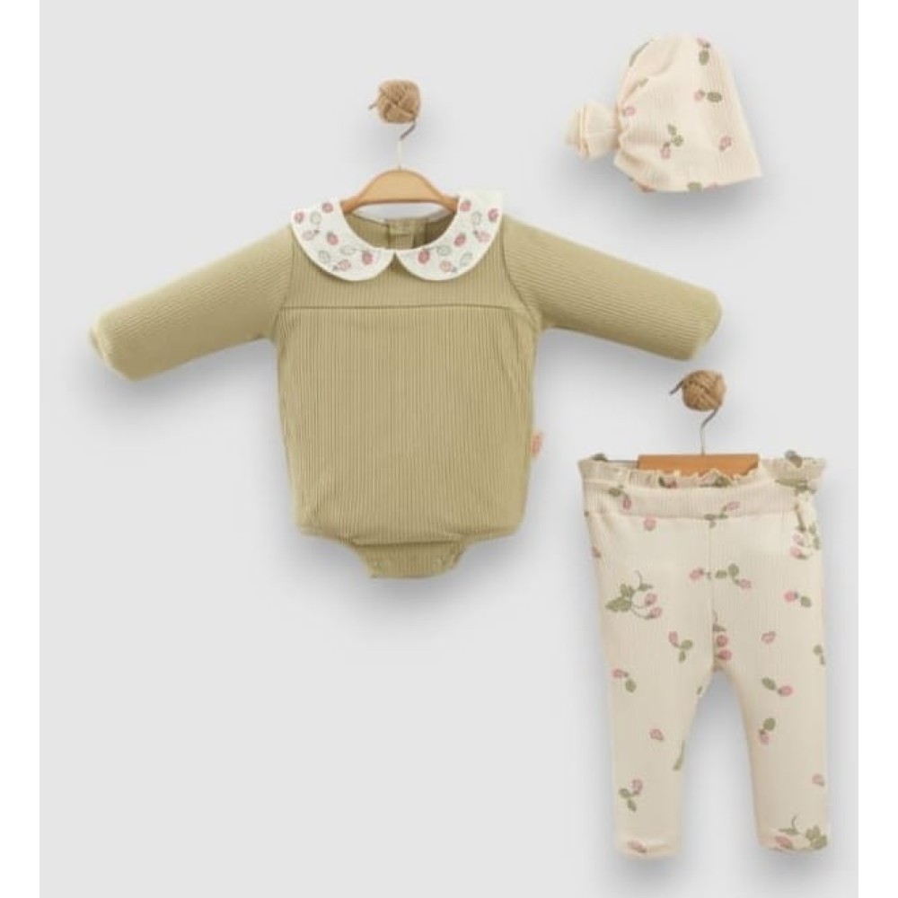 Βρεφικό Σετ Για Κορίτσι 6-24 Μηνών Φυστίκι