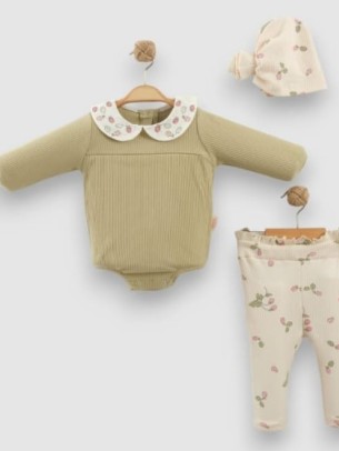Βρεφικό Σετ Για Κορίτσι 6-24 Μηνών Φυστίκι
